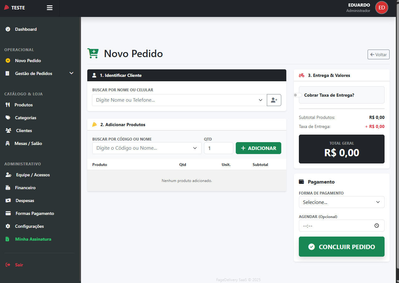 Gestão de Pedidos